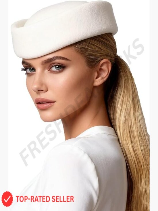 Elegant Wool Felt Beret Fedora Small Top Hat Adjustable Drawstring for Women main image 6